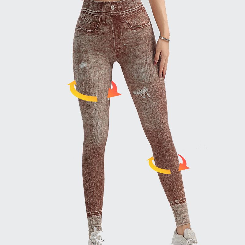 💥Compre dos y utilice el código de descuento: DAD15💥Leggings en denim extensible de fitness pour femmes Pantalon d'haltérophilie