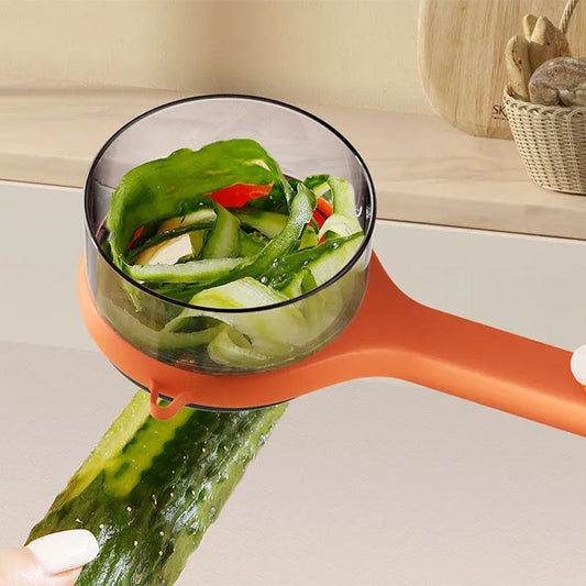 🏆Éplucheuse multifonctionnelle avec bac de stockage des débris