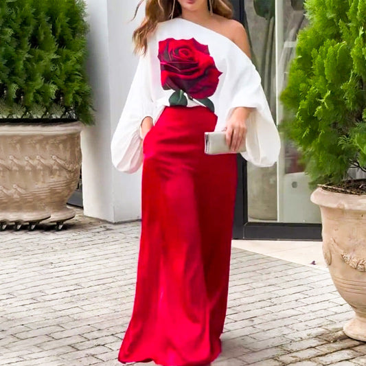 ❤️Ensemble Deux Pièces pour Femme, Haut à Épaules Dénudées et Pantalon à Taille Haute❤️