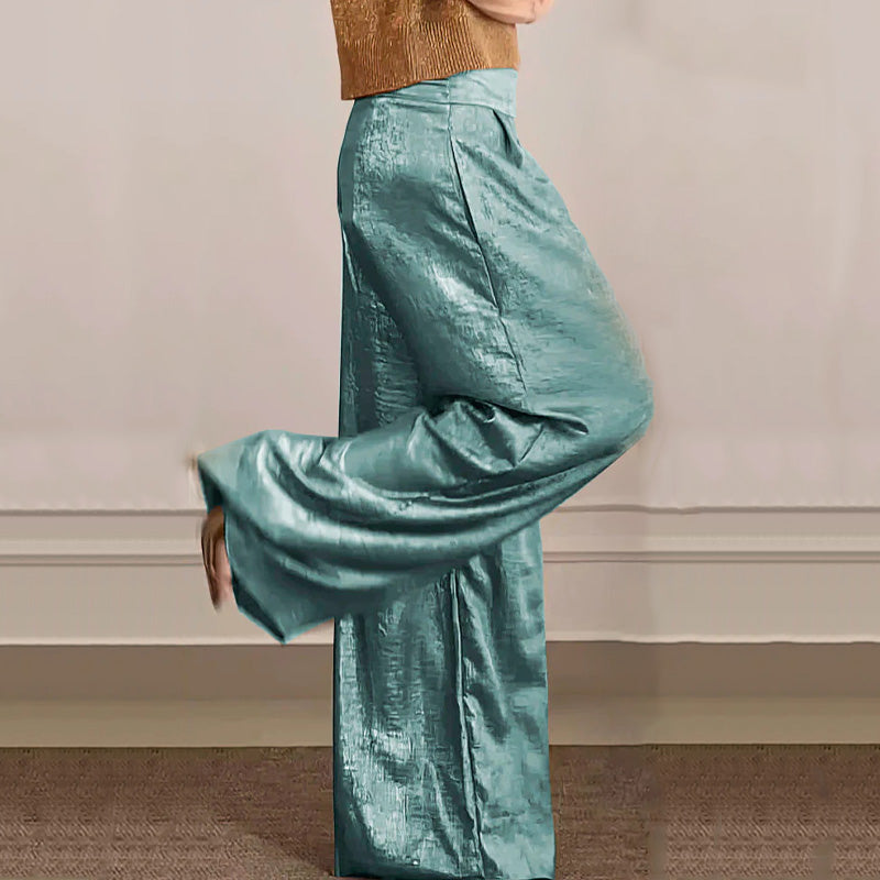 🔥Offre Fête des mères - 30% de réduction🤱Ensemble deux pièces gilet brillant et pantalon large pour femmes