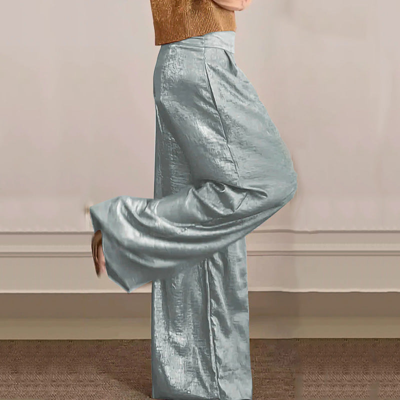 🔥Offre Fête des mères - 30% de réduction🤱Ensemble deux pièces gilet brillant et pantalon large pour femmes