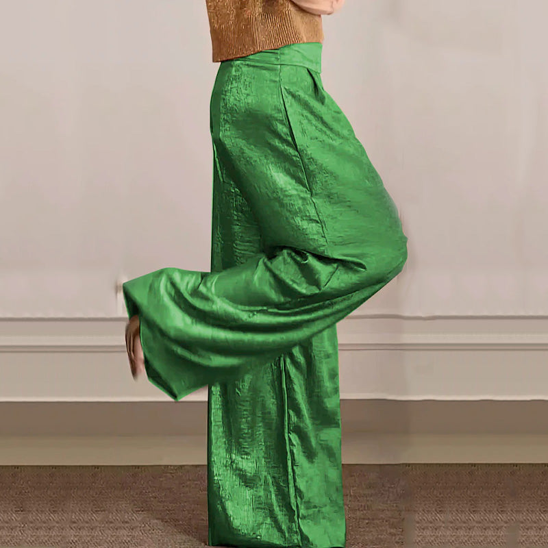 🔥Offre Fête des mères - 30% de réduction🤱Ensemble deux pièces gilet brillant et pantalon large pour femmes