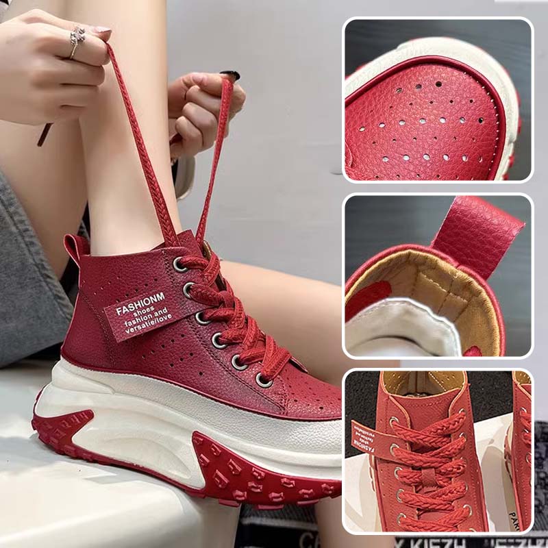 Chaussures à Plateforme à Tige Haute Respirante et Creuse pour Femmes