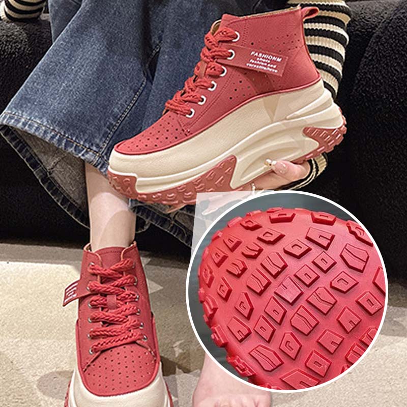 Chaussures à Plateforme à Tige Haute Respirante et Creuse pour Femmes