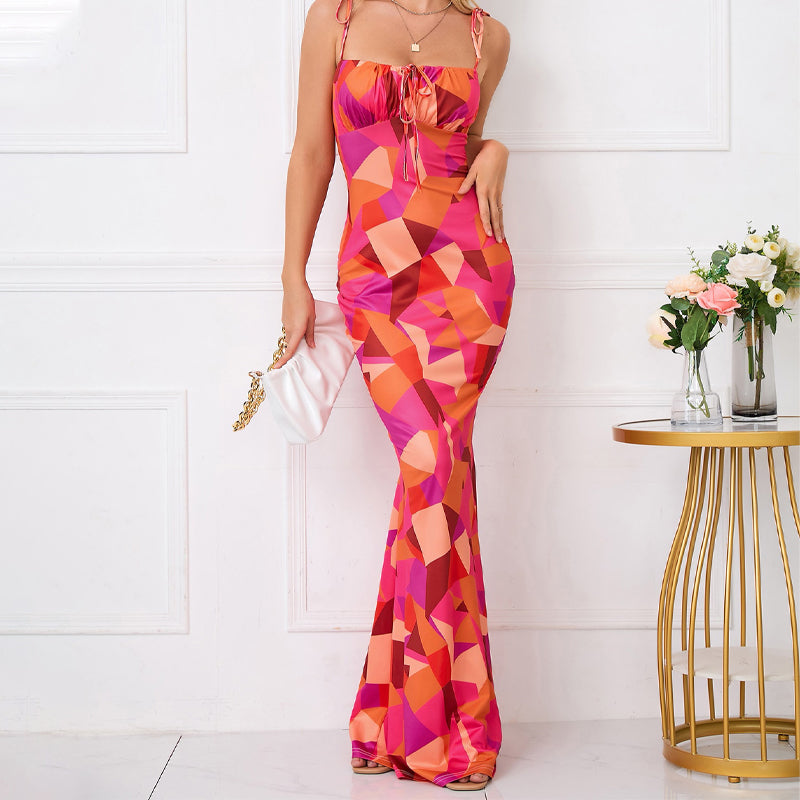 Robes de bal à imprimé floral avec ourlet en queue de poisson