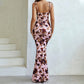 Robes de bal à imprimé floral avec ourlet en queue de poisson
