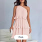 👗Women's One épaule volant à niveaux à plusieurs niveaux coule une robe de ligne
