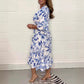 Robes élégantes à col en V et imprimé botanique pour femme