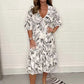 Robes élégantes à col en V et imprimé botanique pour femme