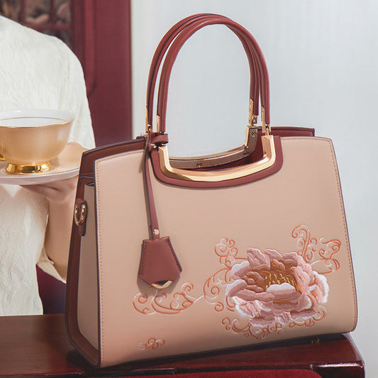 Sac à main élégant pour femmes avec broderie de pivoine