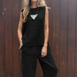 Ensemble 2 pièces pour femmes - Top sans manches et pantalon long✨