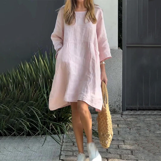 💥 New 39% off 💗 Solid colour casual loose dress