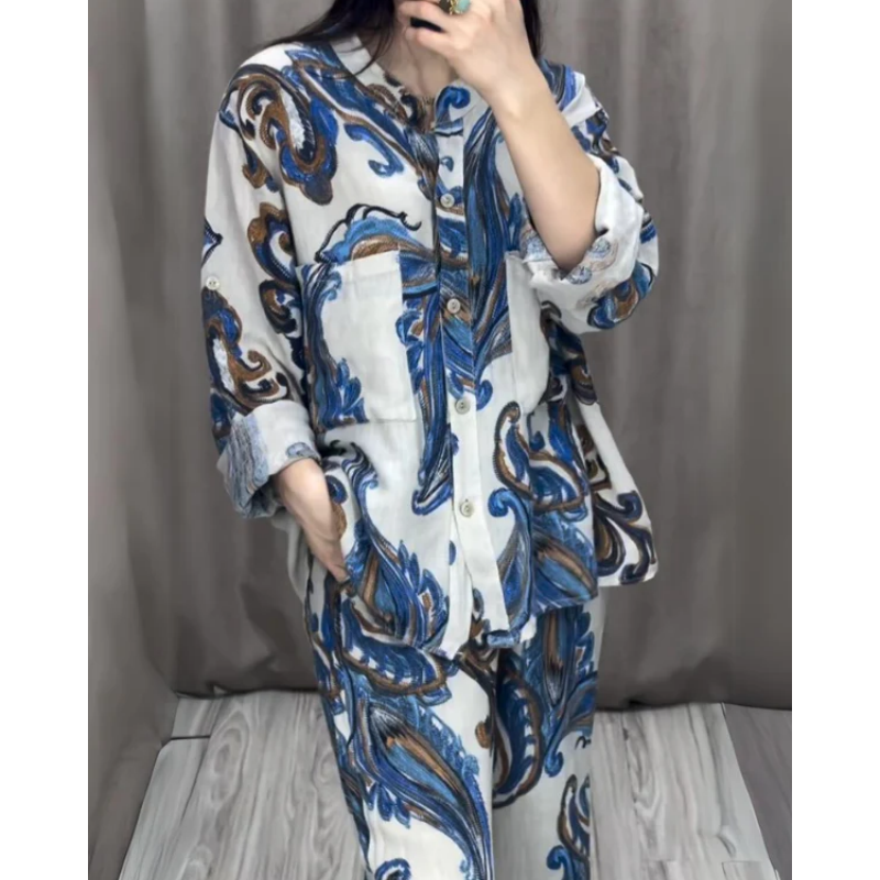 🔥2024 Nouveau Chemise et pantalon pour femmes, ensemble de deux pièces