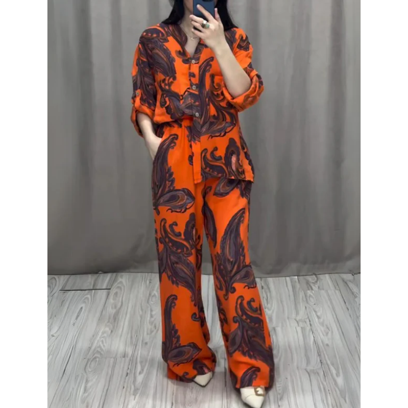 🔥2024 Nouveau Chemise et pantalon pour femmes, ensemble de deux pièces