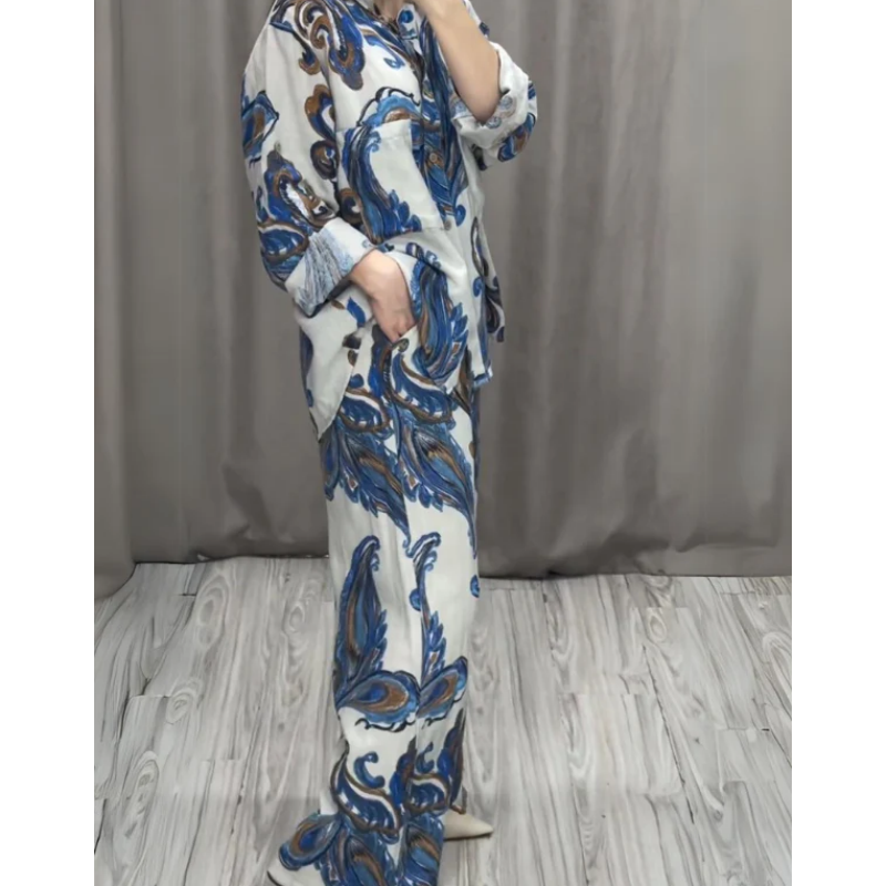 🔥2024 Nouveau Chemise et pantalon pour femmes, ensemble de deux pièces