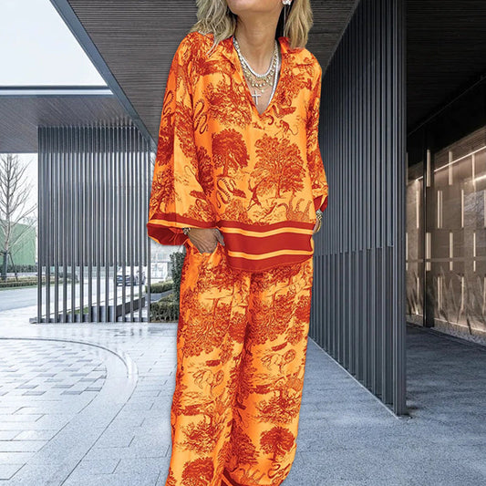 💥Compre dos y utilice el código de descuento: DAD15💥😍🌿Printed causal loose suit for women in large sizes💋