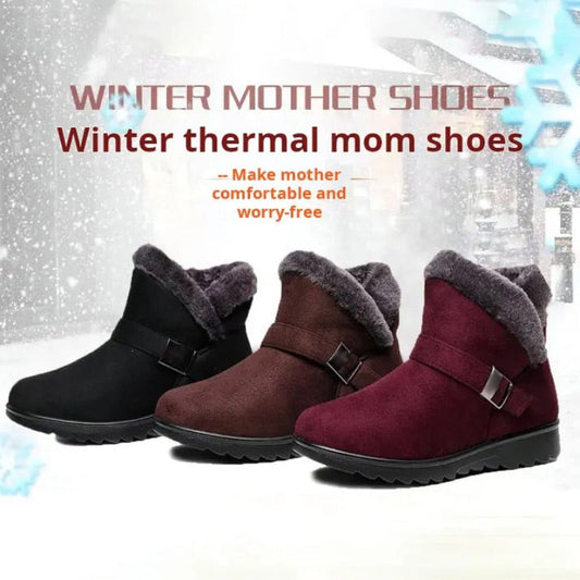 Bottes de neige doublées de peluche avec semelle souple antidérapante