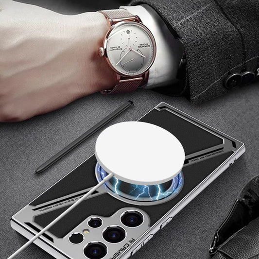 Étui Magnétique en Cuir Haut de Gamme pour Galaxy S23/S24 Ultra