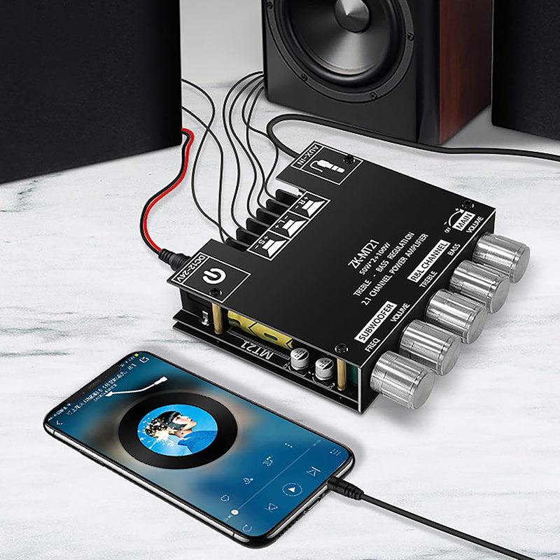 💎 50 % DE RÉDUCTION ! 💎 Module amplificateur audio Bluetooth 2.1 canaux – Diffusion sans fil, caisson de basses 100 W et système audio compact à monter soi-même 🔊🎵