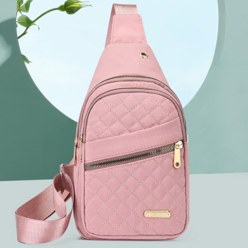 🛍️🎒Poche poitrine légère en métal avec fermeture éclair et passage pour câble 🛍️– Cadeau raffiné