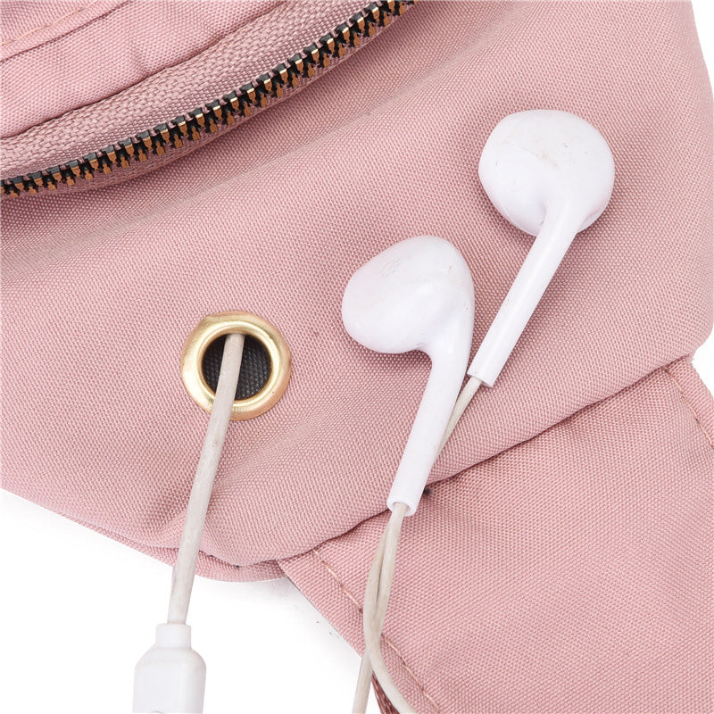 🛍️🎒Poche poitrine légère en métal avec fermeture éclair et passage pour câble 🛍️– Cadeau raffiné