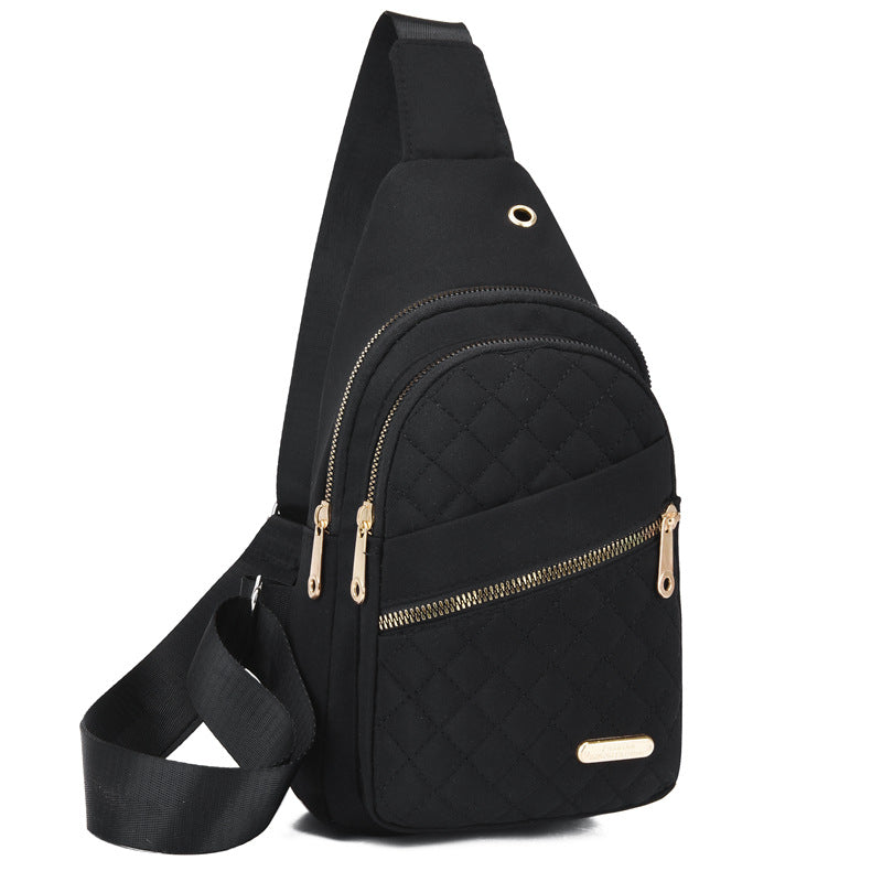 🛍️🎒Poche poitrine légère en métal avec fermeture éclair et passage pour câble 🛍️– Cadeau raffiné