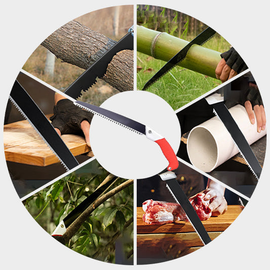 📢📢50% de réduction ! 🔥 Scie d’élagage universelle en acier SK5 – Lame tranchante, poignée ergonomique & fourreau inclus, idéale pour tous les arbres ! 🌳