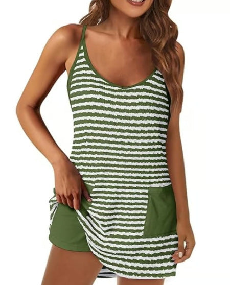 🔥NOUVEAU STYLE ÉTÉ 2025 -50%🎁Robe d'été sans manches avec short pour femme