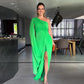 🌟Robe longue élégante à une épaule pour femme avec fente