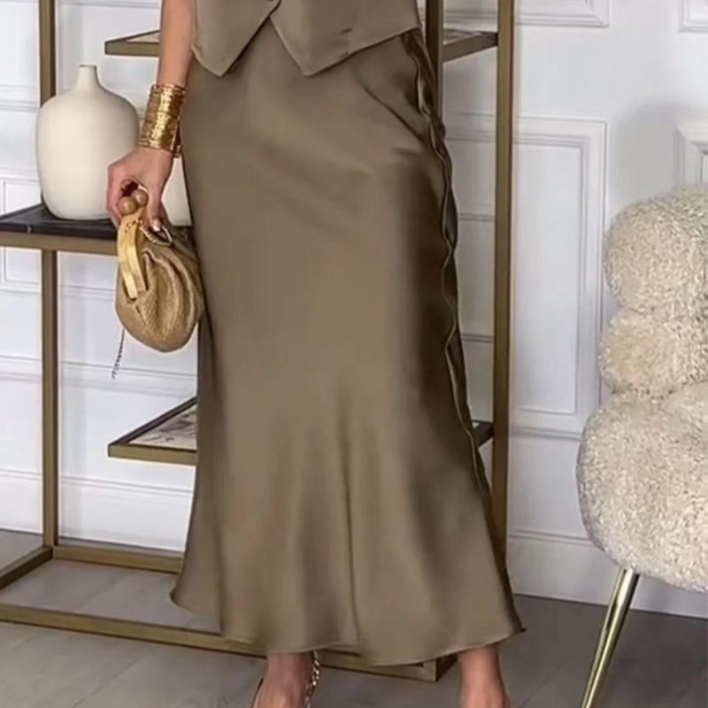 🌸50% off 💖 Elegant sleeveless top and skirt set for women