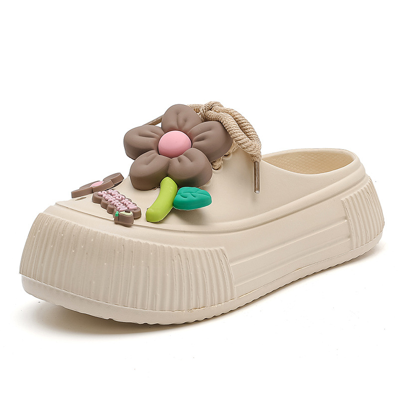 Chaussons respirants pour femmes avec décoration florale