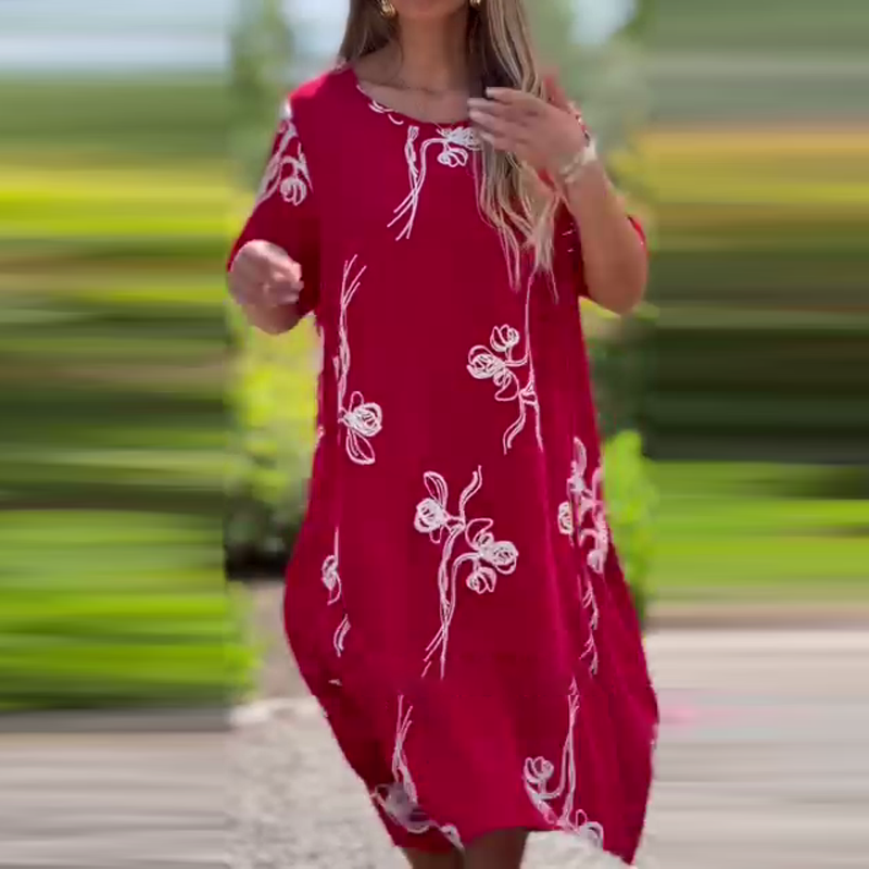 Robe décontractée à manches courtes pour femmes