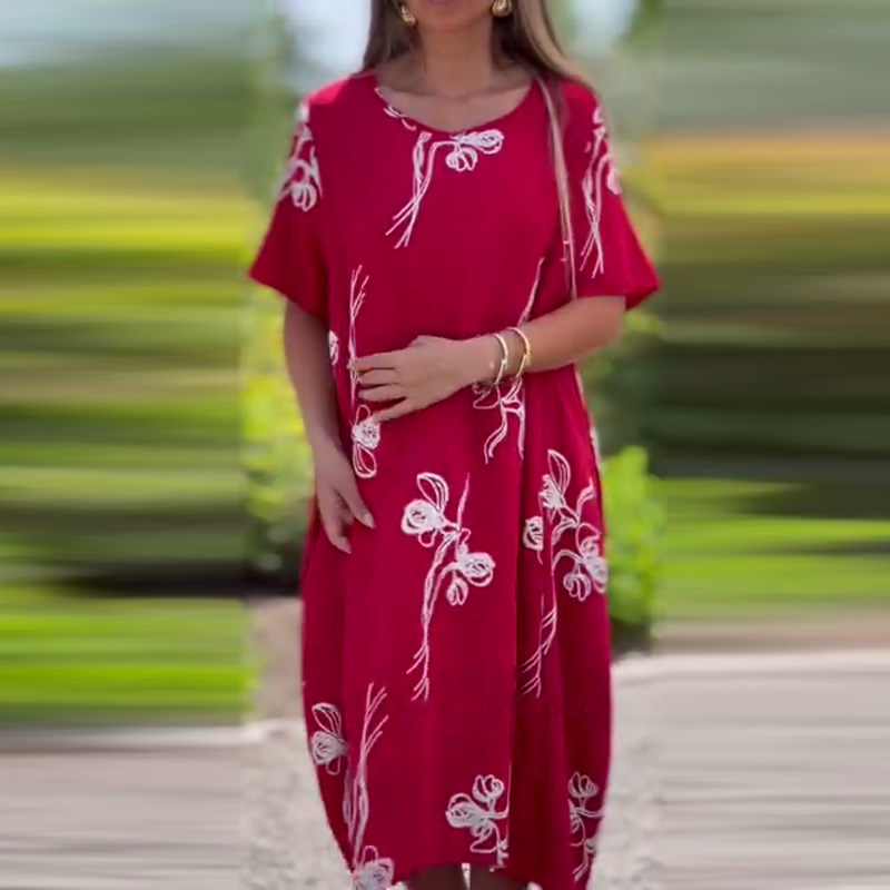 Robe décontractée à manches courtes pour femmes