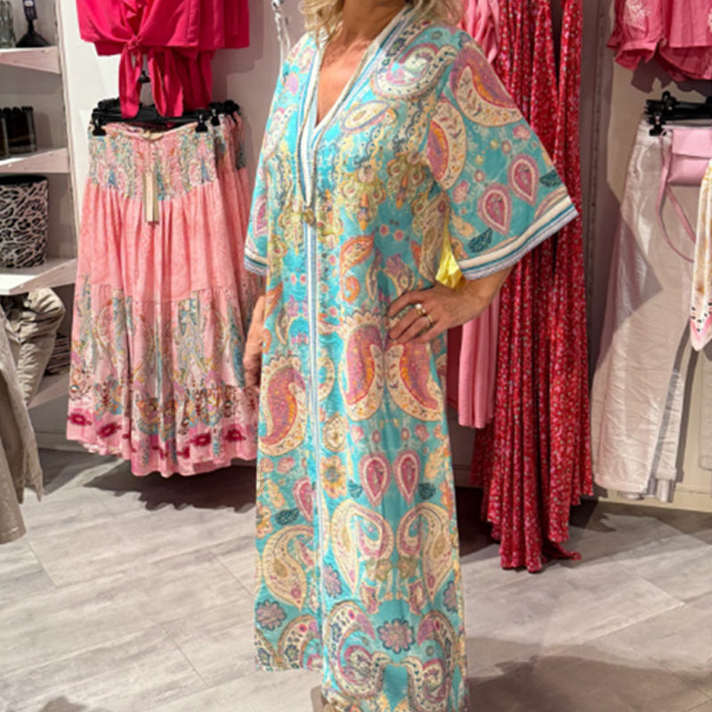 Dames comfortabele losse printjurk