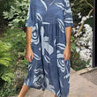 Robe décontractée à col rond et imprimé floral pour femmes