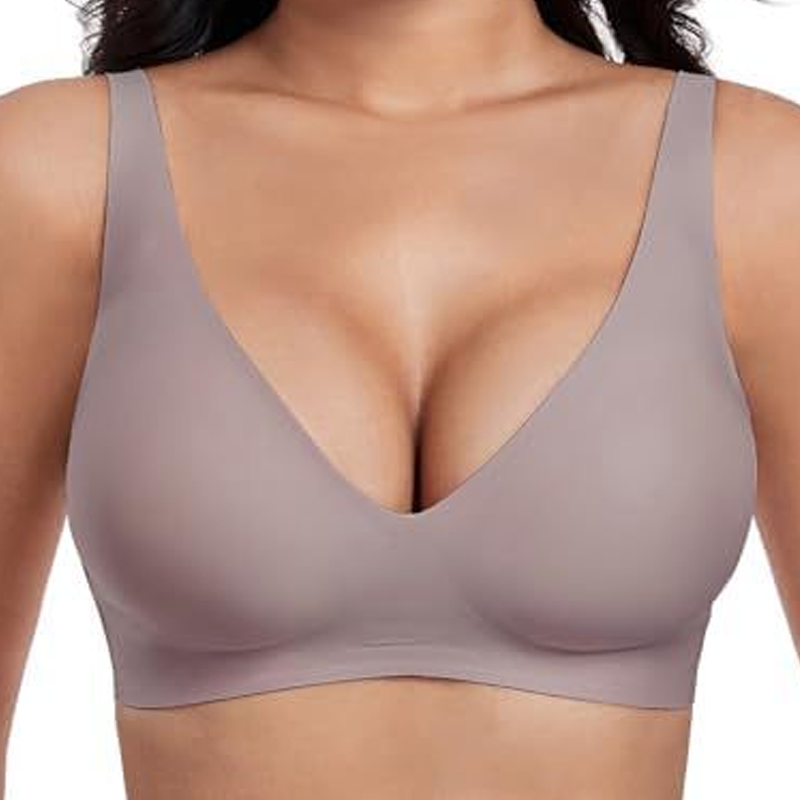 🍃 Vente chaude d'été 50% de réduction ⏰ Deep V Plunge Push-up sans fil sans couture Jelly Bra