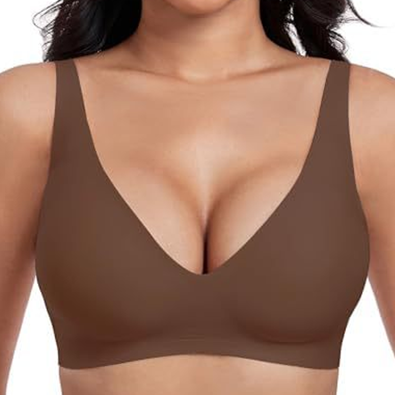 🍃 Vente chaude d'été 50% de réduction ⏰ Deep V Plunge Push-up sans fil sans couture Jelly Bra