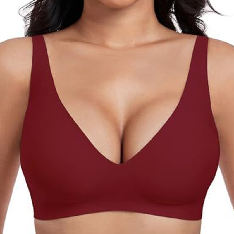 🍃 Vente chaude d'été 50% de réduction ⏰ Deep V Plunge Push-up sans fil sans couture Jelly Bra