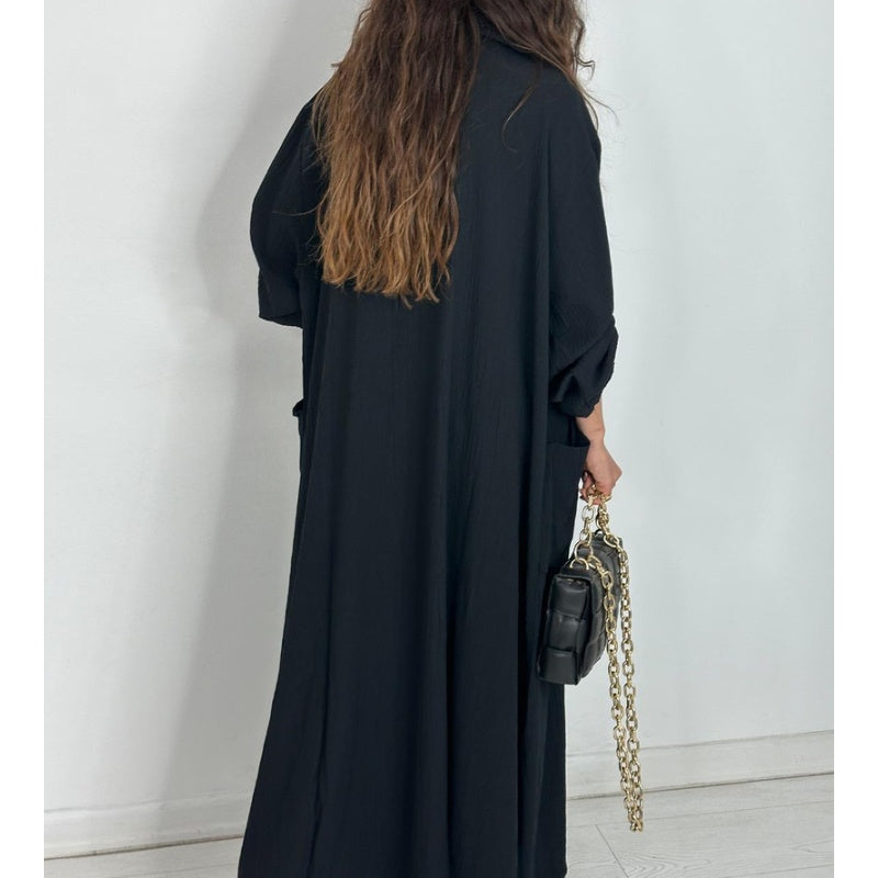 Manteau élégant de couleur unie pour femmes