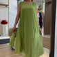 Women's Fashion Chiffon Sleeveless Pleated Dress