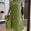 Women's Fashion Chiffon Sleeveless Pleated Dress