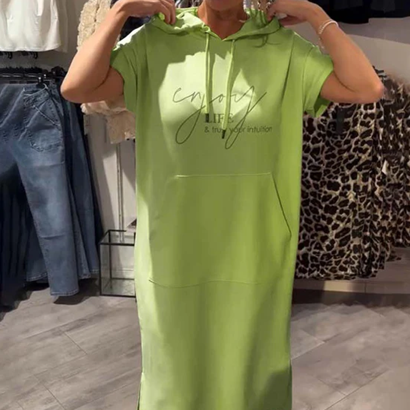 🔥Robe longue à capuche et manches courtes pour femmes