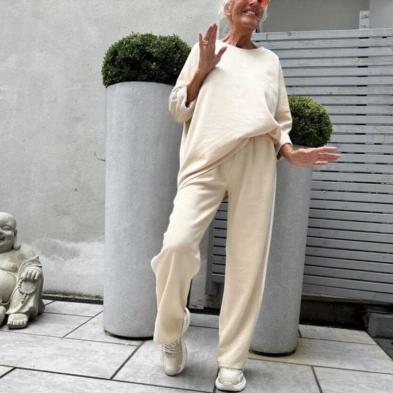 🌸Nouveauté 60 % de réduction 💖 Hauts rayés décontractés et pantalons larges pour femmes, ensemble 2 pièces