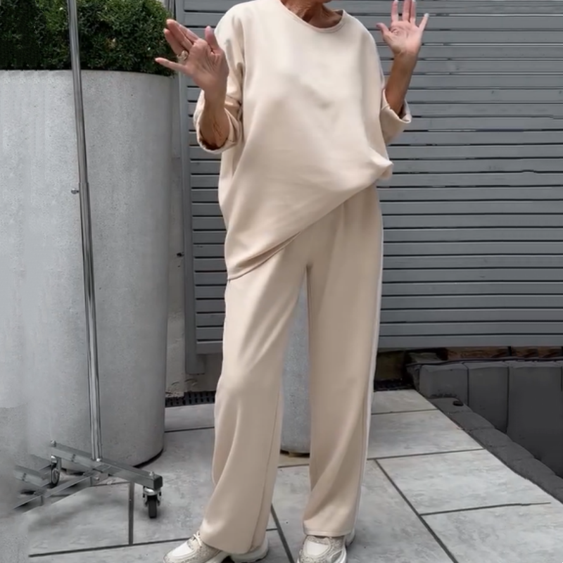 🌸Nouveauté 60 % de réduction 💖 Hauts rayés décontractés et pantalons larges pour femmes, ensemble 2 pièces