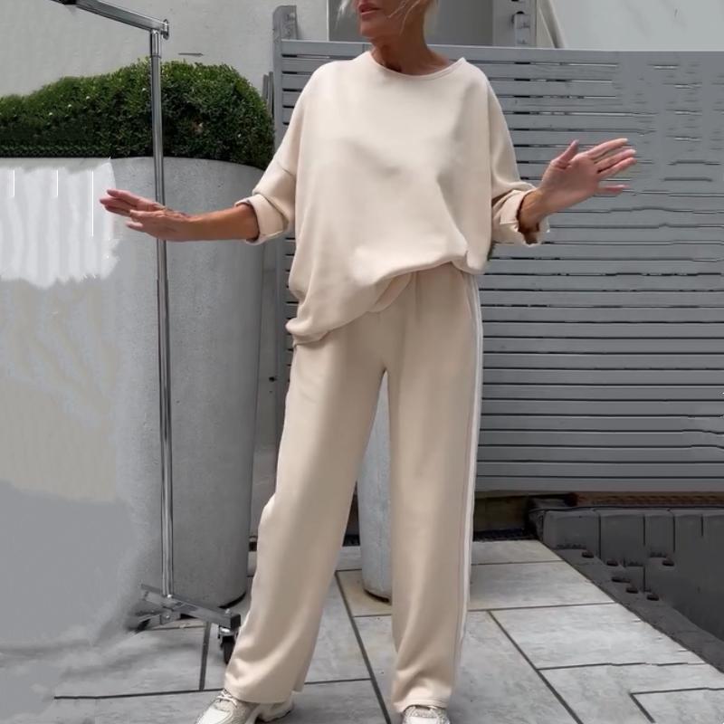 🌸Nouveauté 60 % de réduction 💖 Hauts rayés décontractés et pantalons larges pour femmes, ensemble 2 pièces