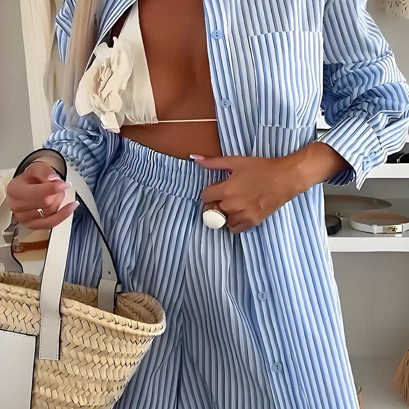 Ensemble 2 pièces chemise et short décontractés pour femmes