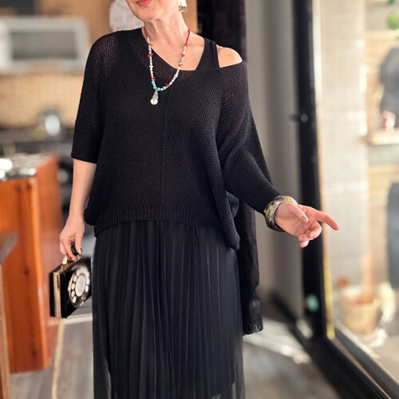 Ensemble chic composé d'une robe gilet et d'un haut cache-cœur