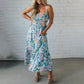 Robe fluide à bretelles à imprimé floral pour femmes