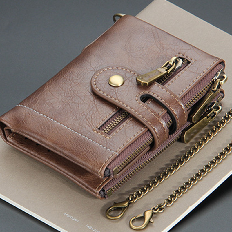Portefeuille pour homme grande capacité avec chaîne