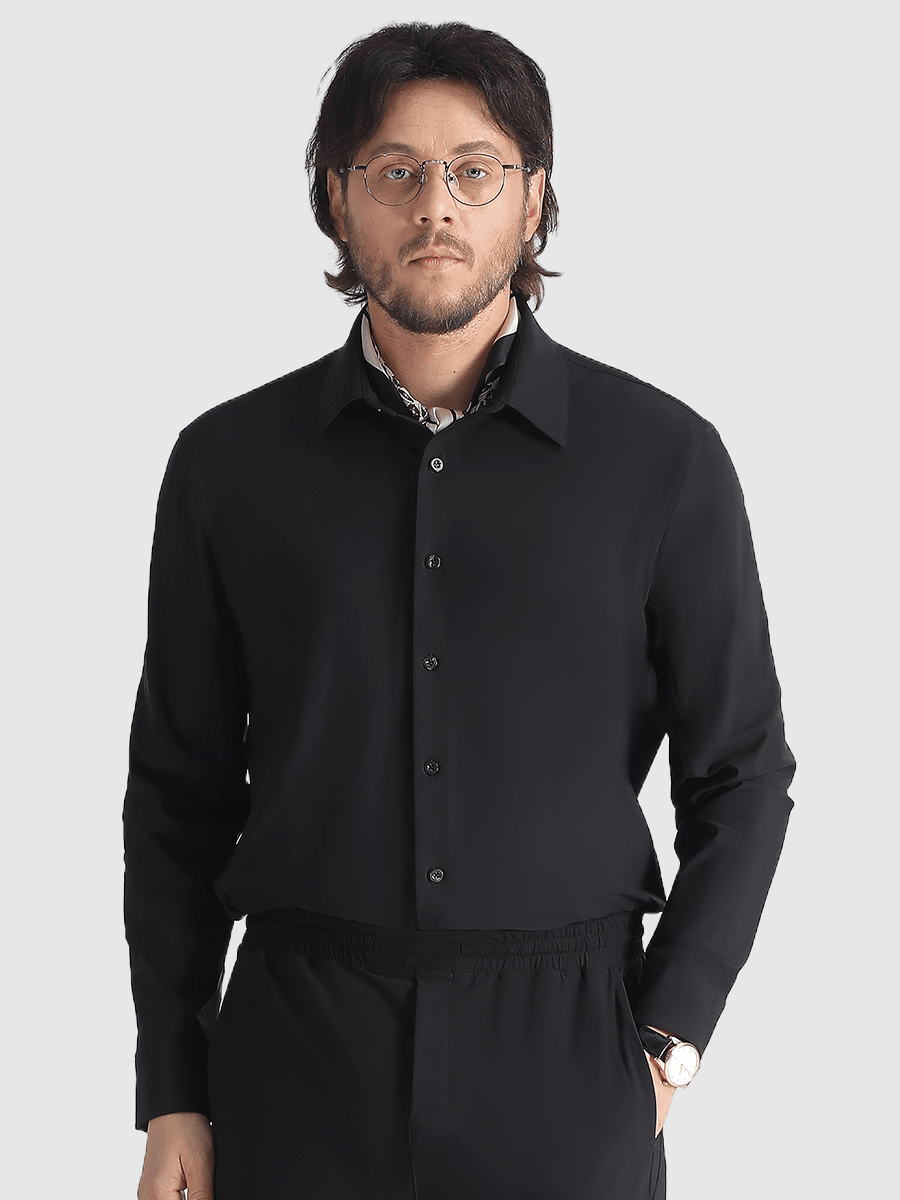 👔✨ 👑 Fliwos Chemise Extensible avec Triple Protection Sans Repassage pour Hommes